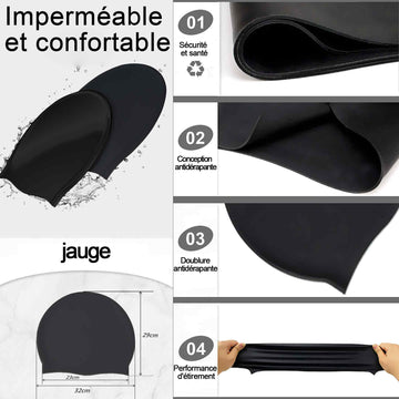 Bonnet de bain bonnet de bain cheveux femme long bonnets de piscine silicone imperméable de qualité supérieure cagoule de plongee